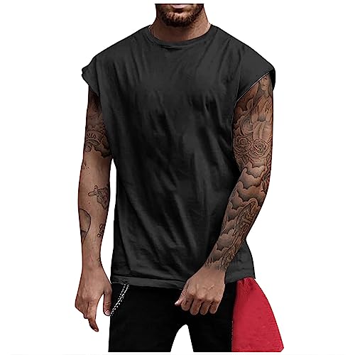 Poloshirts FüR Herren Slim Fit T-Shirt Herren Herrenhemden Langarm Weiss Herren Tshirt Weiß T-Shirts FüR Herren Pack Herrenhemd Schwarz T Shirt Vatertag Herren Poloshirt (Schwarz, L) von LUNULE