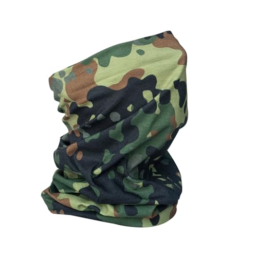 LUNZHAN Nahtloser Elastischer Röhrenförmiger Halswärmer, Viele Tarn Farben, winddichte UV-Multifunktions-Gesichtsschlauchmaske für die Jagd, Outdoor Sports Aktivitäten (Flecktarn) von LUNZHAN