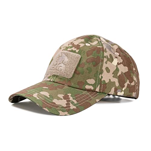 LUNZHAN Tactical Camo Baseballkappe Tactical Operator Kollektion Patch Jagd Outdoor-Aktivitäten (DE/NL/SE/PL, Alphanumerisch, Einheitsgröße, Multi Terrain Flecktarn) von LUNZHAN