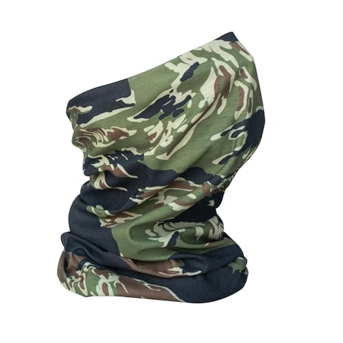 LUNZHAN Nahtloser Elastischer Röhrenförmiger Halswärmer, Viele Tarn Farben, winddichte UV-Multifunktions-Gesichtsschlauchmaske für die Jagd, Outdoor Sports Aktivitäten (Tiger Stripe) von LUNZHAN