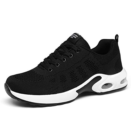 LUOBANIU Damen Sportschuhe Laufschuhe mit Luftpolster Turnschuhe Sneakers Trainer Leichte Air Schuhe (1722Schwarz, Numeric_40) von LUOBANIU