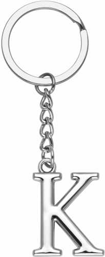 LUODAN Schlüsselanhänger Geschenk Damen Herren, Silber A-Z 26 Buchstabe Anfangsbuchstabe Anhänger Schlüsselanhänger - Geschenk Schwestern Freundschaft Geschenkideen bester Freund Geburtstag, K, L von LUODAN
