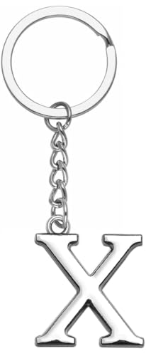 LUODAN Schlüsselanhänger Geschenk Damen Herren, Silber A-Z 26 Buchstabe Anfangsbuchstabe Anhänger Schlüsselanhänger - Geschenk Schwestern Freundschaft Geschenkideen bester Freund Geburtstag (S), X, L von LUODAN