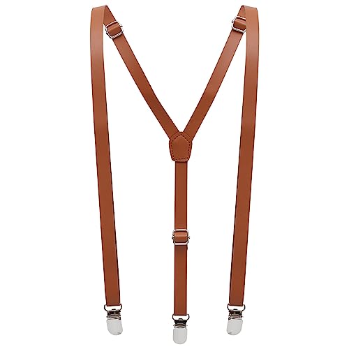 LUOEM Hosenträger Leder Hemd halter mit 3er Clips Y-Form für Männer und Damen von LUOEM