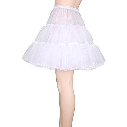 LUOEM Petticoat Rock Röckchen Tutu Petticoat Rock Kleid- XL, Weiß von LUOEM