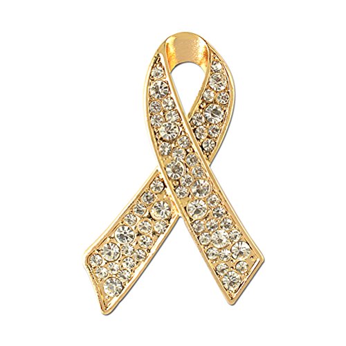 LUOEM Ribbon Strass Brosche Anstecknadel für Frauen Mädchen (Golden) von LUOEM