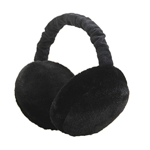 LUOEM Winter Ohrenschützer Ohrenwärmer faltbare Plüsch Earmuffs Unisex warm Ohrenschutz (Schwarz) von LUOEM