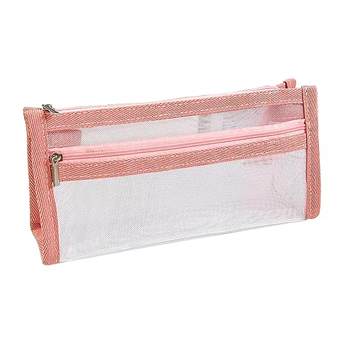 LUOFANG Federmäppchen mit großer Kapazität, Netz Bleistifttasche, Doppellagiges Stiftetui, tragbares Federmäppchen, transparente Kosmetik Organizer Tasche von LUOFANG