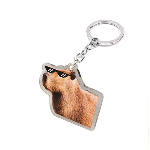 LUOFANG Kreativer Capybara Schlüsselanhänger aus Acryl niedlicher Cartoon Tier Capybaras Schlüsselanhänger beliebter Taschenanhänger Zubehör Geschenk von LUOFANG