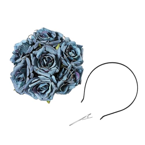 Frauen Simulation Rose Mini Zylinder Stirnband Braut Blumen Fascinator Hochzeit Party Kranz Haarband Einzigartige von LUOFENG