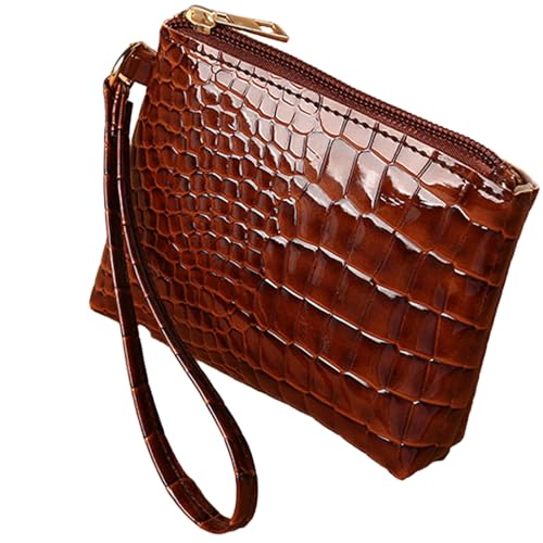 LUOFENG 2024 Brieftasche Alligator Textur Kreditkarte Bank Karte Halter Frau Mädchen Kurze Art Geldbörse Kupplung Einfarbig Brieftasche von LUOFENG