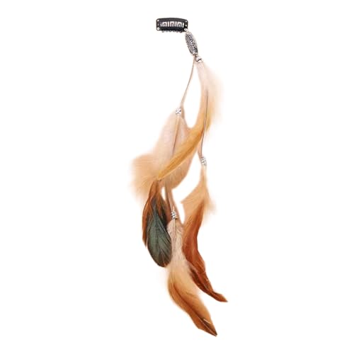 LUOFENG Bohemian Feder Quasten Haarspange Lange Stirnband für Frauen Vintage Ethno Stil Accessoire für Festivals und Partys von LUOFENG