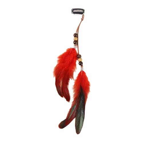 LUOFENG Bohemian Feder Quasten Haarspange Lange Stirnband für Frauen Vintage Ethno Stil Accessoire für Festivals und Partys von LUOFENG