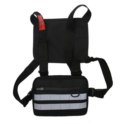 LUOFENG Brust-Rig-Tasche, modische Brusttasche, Schultertasche, Vordertasche, verstellbare Weste, Brusttasche, Tasche, Hüfttasche für Sport von LUOFENG