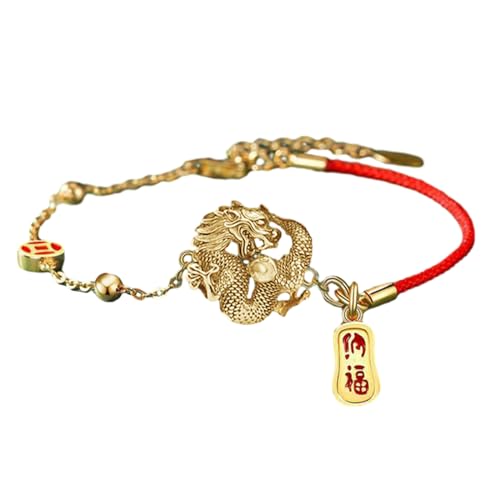 LUOFENG Chinesische Drachen-Armbänder, handgefertigte Perlen, Freundschafts-Handgelenk-Schmuck, Seil-Armbänder, Segens-Schmuck, perfektes Geschenk für Frauen von LUOFENG