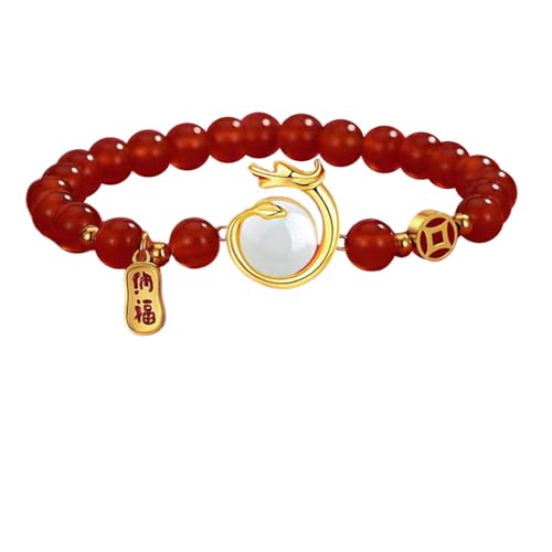 LUOFENG Chinesische Drachen-Armbänder, handgefertigte Perlen, Freundschafts-Handgelenk-Schmuck, Seil-Armbänder, Segens-Schmuck, perfektes Geschenk für Frauen von LUOFENG