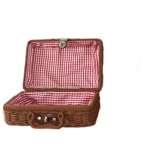 LUOFENG Geschenkbox mit großem Fassungsvermögen, Reise-Kulturbeutel-Organizer, Kosmetiktaschen, tragbar, gewebt, Ratton-Make-up-Taschen für Damen von LUOFENG