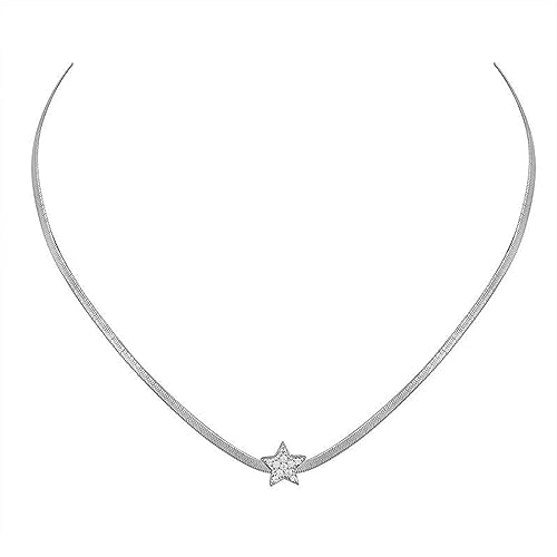 LUOFENG Halskette mit Anhänger, Stern-Pentagramm-Charm-Halskette, süße coole Kreuzkette, Halsband, Schlüsselbeinkette, Schlangenknochen-Halskette, Statement-Schmuck von LUOFENG
