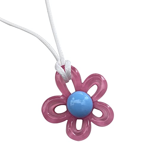 LUOFENG Handgefertigte Rosenblüten-Anhänger-Halskette für Frauen und Mädchen, Kunstharz-Blumen-Schlüsselbeinkette, einzigartige Geschenke, Valentinstag-Schmuck von LUOFENG