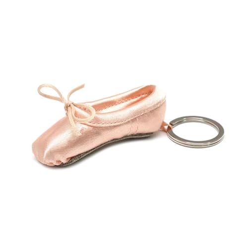 LUOFENG Handgefertigter Ballettschuh-Schlüsselanhänger aus Seide, Mini-Spitzenschuh-Schlüsselanhänger, elegantes Schlüsselaccessoire für Ballett-Tanz-Enthusiasten von LUOFENG