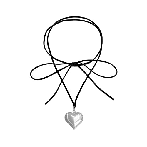 LUOFENG Herz-Anhänger-Halsketten, Mädchen-Herz-Anhänger-Halsketten, Liebes-Anhänger-Choker, Liebes-Halsketten, Legierungsmaterial, Geschenk für Frauen von LUOFENG