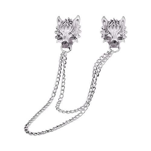 LUOFENG Kette Wolf Pin Broschen für Männer Anzug Brosche Kragen Verziert Wolf Kopf Hemd Zubehör Gezeiten Corsage Brosche Pins von LUOFENG