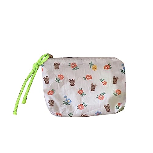 LUOFENG Kleine Kosmetiktasche mit Blumenmuster, Organizer für Damen, Lippenstift, Make-up, Kinder, Geldbörse, Münztasche von LUOFENG