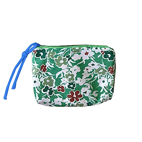 LUOFENG Kleine Kosmetiktasche mit Blumenmuster, Organizer für Damen, Lippenstift, Make-up, Kinder, Geldbörse, Münztasche von LUOFENG