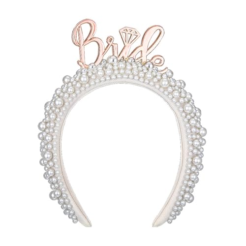 LUOFENG Künstliches Perlen-Stirnband für Hochzeit, Party, eleganter Haarreifen für Frauen, Brautparty, Geschenk, Junggesellenabschied, Kopfbedeckung von LUOFENG