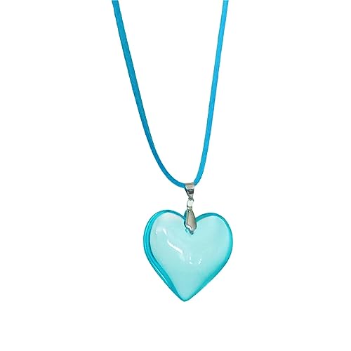 LUOFENG Modische Halskette, große Herz-Halskette mit Kristall-Herz-Anhänger, Schlüsselbeinkette, romantisches Herz-Halsband, Jubiläumsgeschenk für Frauen, Mädchen, Teenager von LUOFENG