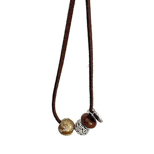 LUOFENG Perlen-Halskette, bunte Natursteine, Anhänger-Halskette für Damen, trendiger Halsschmuck, neuer chinesischer Stil, Perlenkette, Geburtstagsgeschenk von LUOFENG