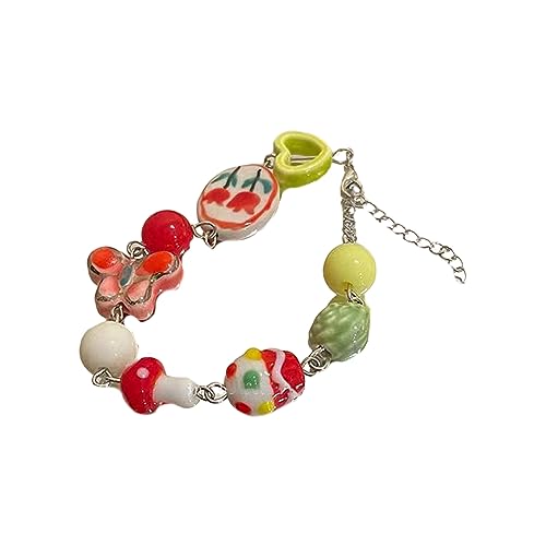 LUOFENG Perlenarmband, verspielte Keramik-Charm-Armbänder, farbenfrohe Perlenarmbänder, modischer Armreif, Freundschaftsarmbänder, Schmuck für Mädchen von LUOFENG