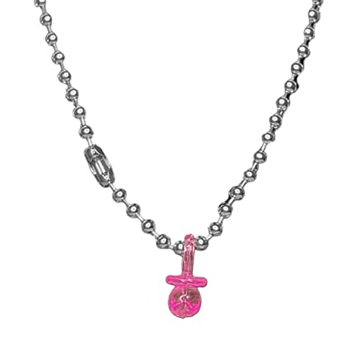 LUOFENG Schnuller-Anhänger-Halskette für Frauen, Schmuck, Perlenkette, lustige Schlüsselbeinkette, süße coole Halsband-Geschenke von LUOFENG