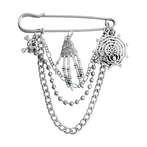 LUOFENG Stilvolle Anstecknadel mit Kettenanhänger, Schmuck, einzigartiger Stil, Kragenbroschen, Accessoires, trendige Abzeichenbroschen, Charm für Frauen von LUOFENG