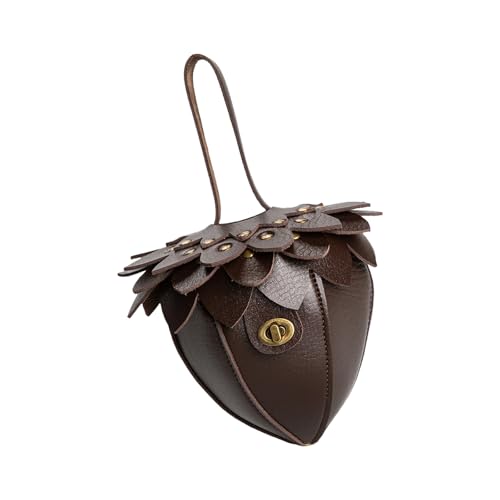 LUOFENG Vintage Retro Münzgeldbörse Mini Erdbeere Design kompakte Hüfttasche starkes PU-Leder für den täglichen Bedarf von LUOFENG