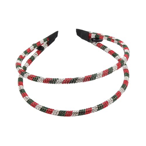 Modisches Weihnachts Stirnband Für Damen Und Mädchen Rutschfest Kontrastfarben Voller Stirnband Glitzerndes Charm Haarband Weihnachts Stirnband von LUOFENG