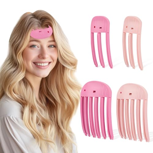 Volumenclips, Volumenclips, Volumen-Haarspangen, Kamm für flauschigen Pony, Haarvolumizer, Styling-Werkzeuge, Haarlifting, unverzichtbar für Damen und Herren, Friseur (Rosa und Rot), 4 Stück von LUOFUAWEI