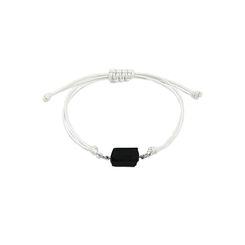 LUOKIFUR Schwarzes Turmalin-Armband für Herren, Geschenk für Freund, Kollegen, Vater, Ehemann (White) von LUOKIFUR