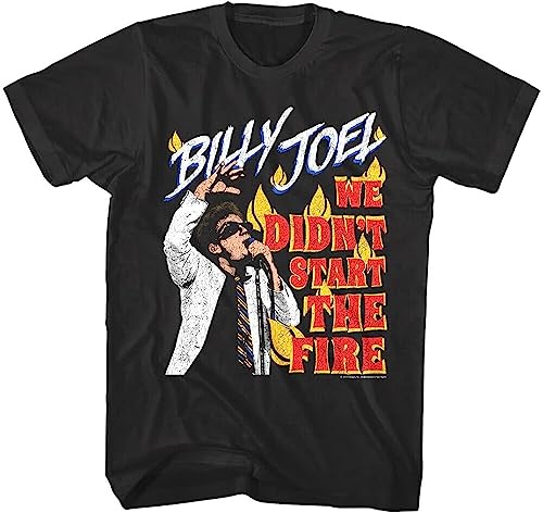 Billy Joel We Didn't Start The Fire Men's T Shirt Flames Burning Piano Man Pop T-Shirts & Hemden(Large) von LUOTANGWI