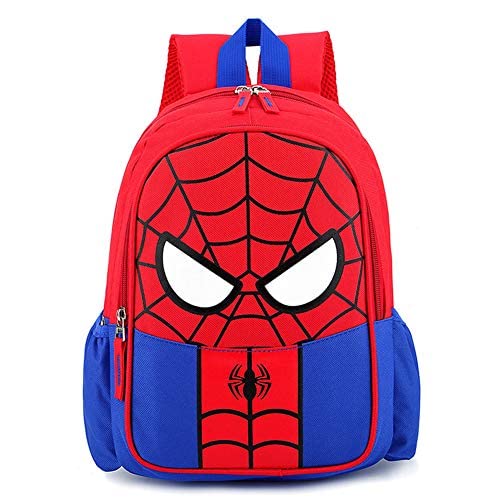 LUOXIAQIFEI Rucksack Spiderman Kinder Schulrucksack Buch Kindergarten verstellbar Grundschultaschen Jungen Mädchen Buch Rucksack rot von CHUANGOU