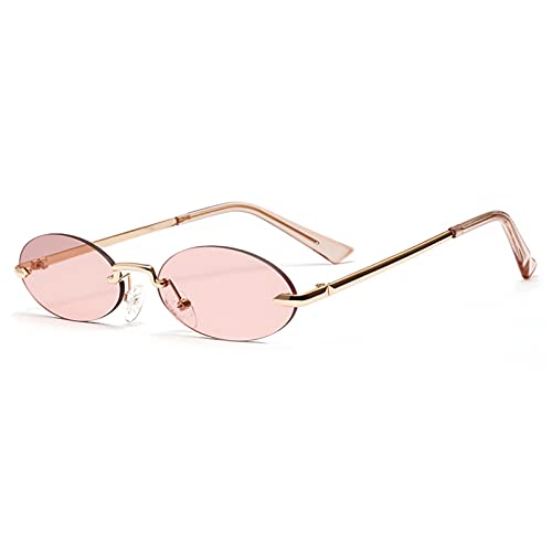 LUOXUEFEI Brillen Sonnenbrillen Rahmenlose Sonnenbrille Für Männer Oval Frauen Kleine Runde Sonnenbrille Männlich von LUOXUEFEI