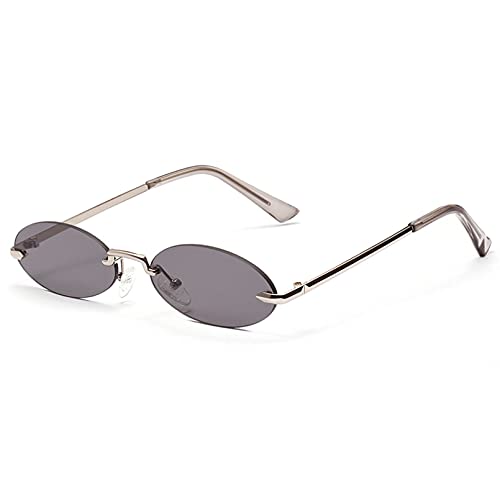 LUOXUEFEI Brillen Sonnenbrillen Rahmenlose Sonnenbrille Für Männer Oval Frauen Kleine Runde Sonnenbrille Männlich von LUOXUEFEI