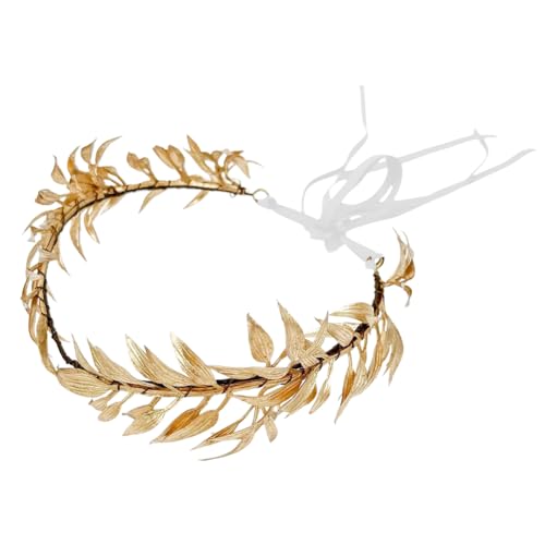 Griechische Göttin Tiara, Goldene Lorbeerkrone Kopfbedeckung mit Blatt, Römische Göttin Stirnband Elfenkrone für erwachsene Königin, Renaissance, Cosplay-Outfit,Hochzeit,Party,Tanzparty,Kopfschmuck von LUPATDY