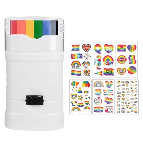 Regenbogenstifte Set mit Pride Sticker, Regenbogen Schminkstift, Rainbow Face Paint LGBTQ Accessoires Regenbogen Schminke, Gay Pride Schminke, Regenbogen Deko für Pride Party,Paraden,Monat des Stolzes von LUPATDY