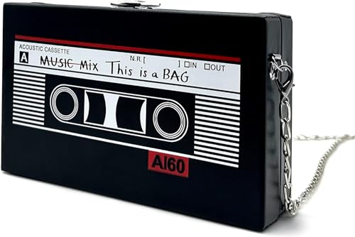 Vintage Radio Geformt Handtasche Schräge - 90er Schräge Schultertasche Radio Handtasche, Vintage Radio Geformte Tasche Tonbandgerät Clutch Crossbody Handtasche Schulter Tasche 90s Kettenbeutel von LUPATDY