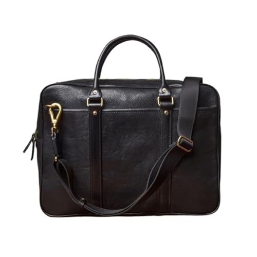 LUPMHY Herren Aktentaschen Handtaschen Messenger Schultertaschen Laptoptaschen Echtleder Gepäck Tragetaschen(Black) von LUPMHY