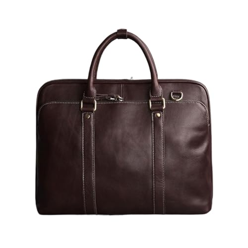 LUPMHY Herren Business Aktentaschen Handtaschen Laptop Taschen Echtes Leder Gepäck Messenger Schulter Taschen(Brown) von LUPMHY
