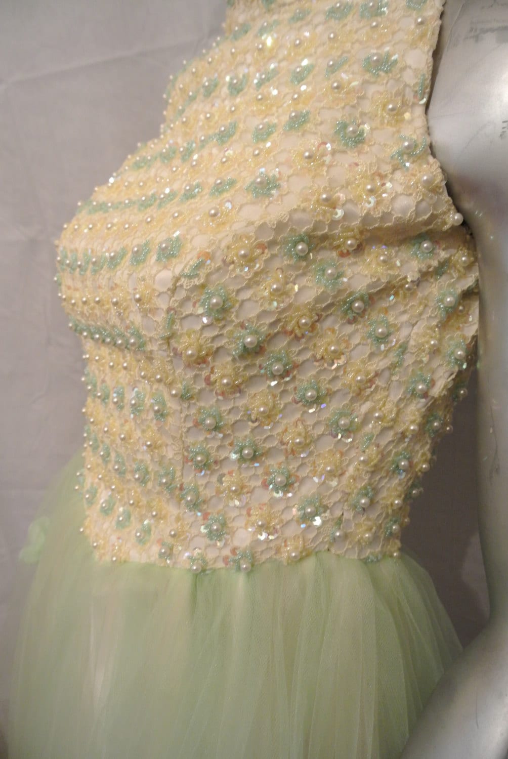 50Er Jahre Couture Abendkleid 50Er Jahre Couture Abendkleid von LURABELLEBOUTIQUE