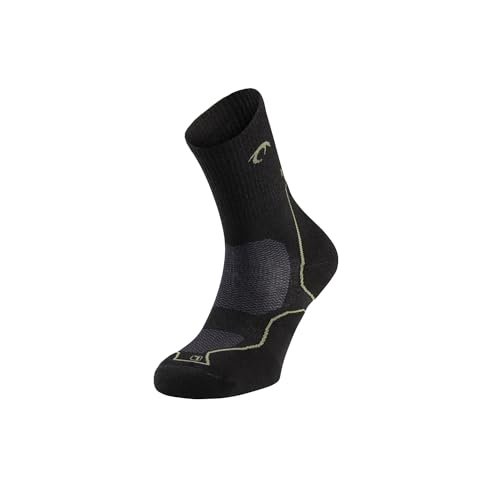 LURBEL Tierra Five, Outdoor-Socken, Wandersocken, Anti-Bläschen-Socken, nahtlos, atmungsaktiv, Trekking Socke, Unisex, Schwarz/Grün, L von Lurbel