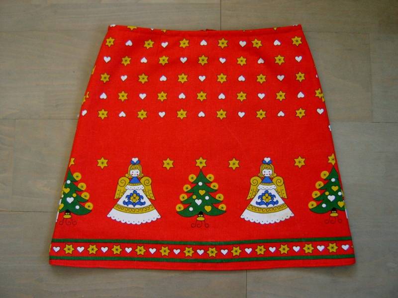 Vintage Weihnachtliche Tischdecke Rock 60S Engelbaum A-Line | Größe M von LUREaLURE